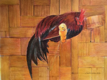 Œuvre contemporaine nommée « Au réveil le coq », Réalisée par JACQUES TAFFOREAU