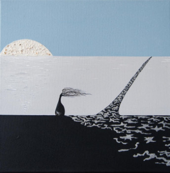 Œuvre contemporaine nommée « Petits chemins sous la lune - 4 », Réalisée par MILEG