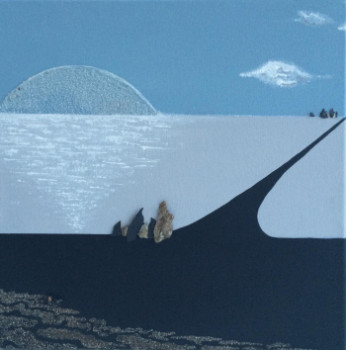 Œuvre contemporaine nommée « Petits chemins sous la lune - 5 », Réalisée par MILEG
