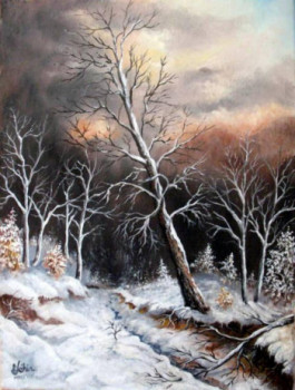 Œuvre contemporaine nommée « L'hiver au fond des bois », Réalisée par JEHIN GéRARD