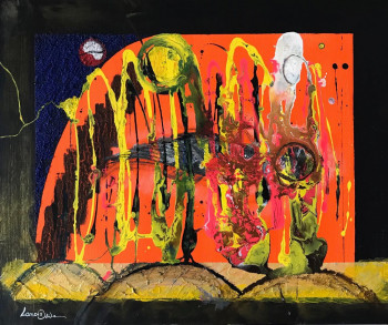 Œuvre contemporaine nommée « Technique mixte 3806 », Réalisée par ODILE LANOIX