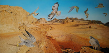 Œuvre contemporaine nommée « La vallée des faucons », Réalisée par MARCO RE