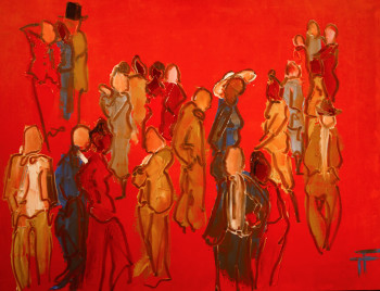 Œuvre contemporaine nommée « scène de vie-QUOI DE NEUF-(16-116) », Réalisée par THIERRY FAURE