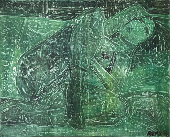Œuvre contemporaine nommée « Nu vert 1977 Stbg », Réalisée par ROEMY