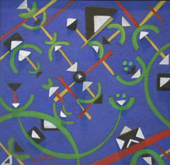 Œuvre contemporaine nommée « Triangles vs demi cercles », Réalisée par HAMID BOUKHERAZ  KULTHAUS HB