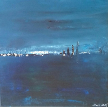 Œuvre contemporaine nommée « Bleu nuit », Réalisée par MURIEL MELIN