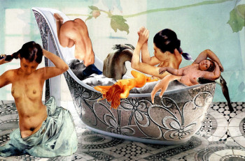 Œuvre contemporaine nommée « L'heure du bain », Réalisée par ELODIE BARRE