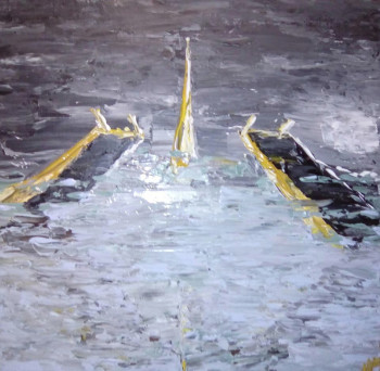 Œuvre contemporaine nommée « Nuit d'hiver lunaire sur St Petersbourg », Réalisée par SAVIG
