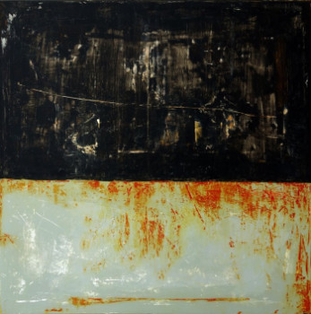 Œuvre contemporaine nommée « Tar and rusty sheet metal », Réalisée par DANIEL SAINT ROMAIN