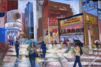 Œuvre contemporaine nommée « City on the rain », Réalisée par ALLOSIETTE
