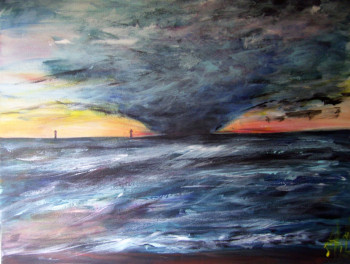 Œuvre contemporaine nommée « la côte bretonne », Réalisée par NADIA VIGUIER