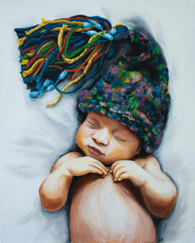 Œuvre contemporaine nommée « Bébé au Bonnet », Réalisée par CLEMENCE POWNEY