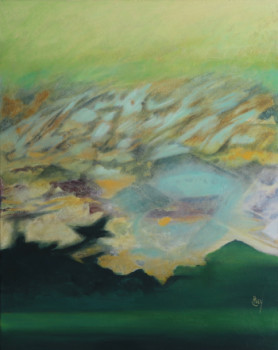 Œuvre contemporaine nommée « Traversée paisible 100 x 80 cm », Réalisée par DANIèLE CREY