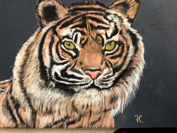 Œuvre contemporaine nommée « Tigre de Bengale », Réalisée par JACQUES CHABBAT 