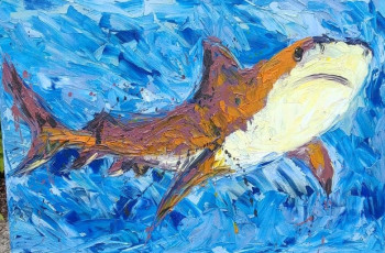 Œuvre contemporaine nommée « Sharkie », Réalisée par CLEMENCE POWNEY