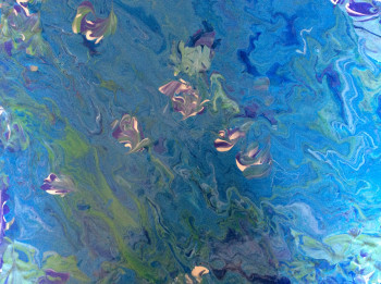 Œuvre contemporaine nommée « nage de poissons », Réalisée par JOUANNET.M