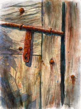 Œuvre contemporaine nommée « Porte de grange », Réalisée par DANY CHARRIER