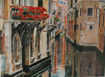 Œuvre contemporaine nommée « {"fr":"Venise.   aquarelle","en":"Venise.   aquarelle","es":"Venise.   aquarelle","de":"Venise.   aquarelle"} », Réalisée par ANDRé FEODOROFF