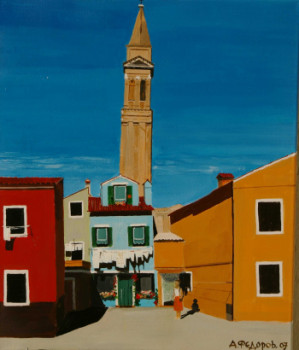 Œuvre contemporaine nommée « Burano 2.   acrylique », Réalisée par ANDRé FEODOROFF