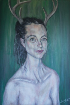 Œuvre contemporaine nommée « La dame de la forêt (I) », Réalisée par LéNA H. COMS