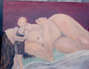 Œuvre contemporaine nommée « une femme sur une balance. », Réalisée par MITRA SHAHKAR