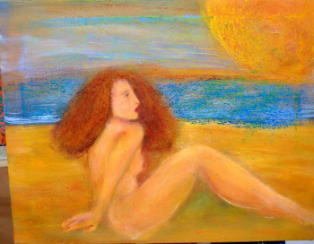 Œuvre contemporaine nommée « La rousse à la plage », Réalisée par MITRA SHAHKAR