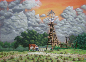 Œuvre contemporaine nommée « L'éolienne », Réalisée par BRUNO LEMASSON