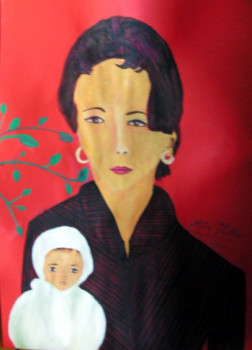 Œuvre contemporaine nommée « Ma mère et moi », Réalisée par MITRA SHAHKAR