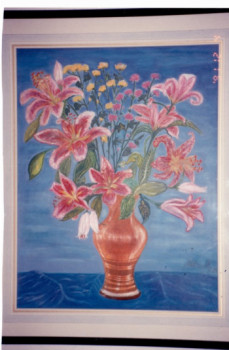 Œuvre contemporaine nommée « Bouquet de Lis », Réalisée par MITRA SHAHKAR