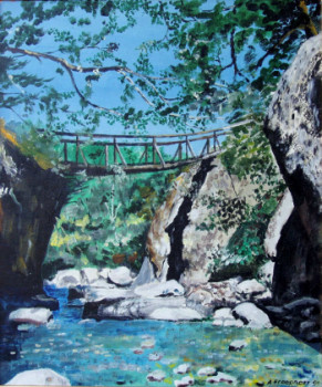 Contemporary work named « Pont suspendu », Created by ANDRé FEODOROFF