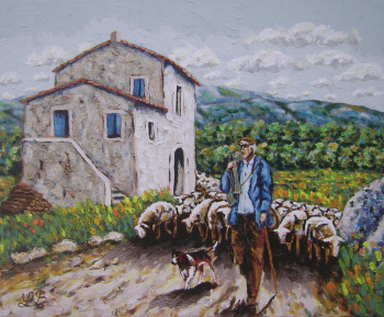 Œuvre contemporaine nommée « Transhumance en Provence », Réalisée par BRUNO LEMASSON