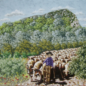 Œuvre contemporaine nommée « Le petit berger du Pic St Loup », Réalisée par BRUNO LEMASSON