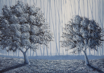Œuvre contemporaine nommée « Forêt monochrome », Réalisée par BRUNO LEMASSON