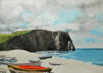 Œuvre contemporaine nommée « Etretat 2 », Réalisée par ANDRé FEODOROFF