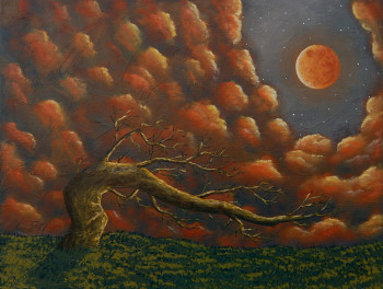 Œuvre contemporaine nommée « Par une nuit de lune rousse », Réalisée par BRUNO LEMASSON