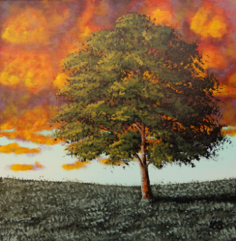 Œuvre contemporaine nommée « Le ciel en feu », Réalisée par BRUNO LEMASSON