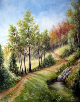 Œuvre contemporaine nommée « Le chemin vers la forêt. », Réalisée par JEHIN GéRARD