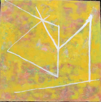 Œuvre contemporaine nommée « Signes sur fond jaune », Réalisée par PIERRE BONNECARRERE