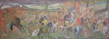 Œuvre contemporaine nommée «    Capitulation sur les bords de l'Indus .Toile de Lebrun », Réalisée par PIERRE BONNECARRERE