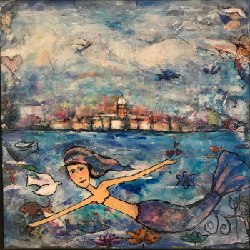 Œuvre contemporaine nommée « Le retour de la sirène  », Réalisée par MARY LARSSON