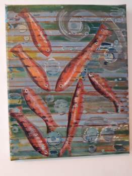 Œuvre contemporaine nommée « 7 poissons (2019) », Réalisée par FAHIMA BOUBIA... NU