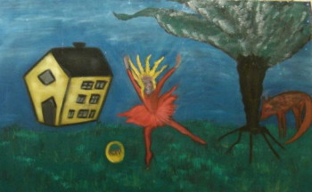 Œuvre contemporaine nommée « Petit chaperon rouge dans les bois », Réalisée par JACQUELINE GROUT