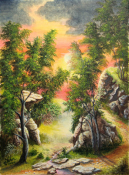 Œuvre contemporaine nommée « Le chemin des roches. », Réalisée par JEHIN GéRARD