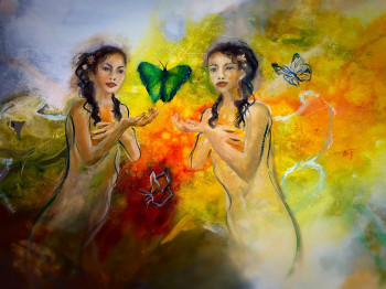 Œuvre contemporaine nommée « L'ame soeur », Réalisée par VIVIANE LESZCZYNSKI