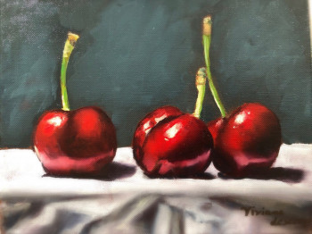 Œuvre contemporaine nommée « le temps de cerises », Réalisée par VIVIANE LESZCZYNSKI