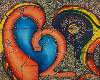 Œuvre contemporaine nommée « Coeur à deux », Réalisée par ERIC BACHET