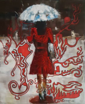 Œuvre contemporaine nommée « Sous la pluie », Réalisée par ERIC BACHET