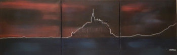 Œuvre contemporaine nommée « Le Mont St Michel Triptyque », Réalisée par ERIC BACHET