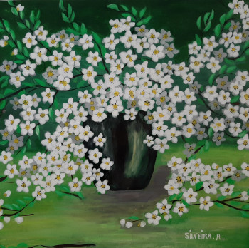 Œuvre contemporaine nommée « Les petites  fleurs  blanches », Réalisée par SILVEIRA ANTOINE