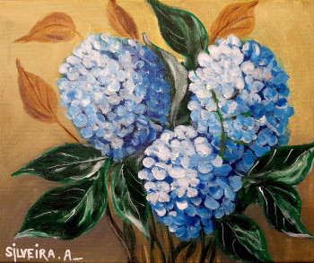 Œuvre contemporaine nommée « Hortensia  azul », Réalisée par SILVEIRA ANTOINE